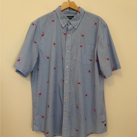 Chaps Flamingo Button-Down Shirt - Picture 1 of 8